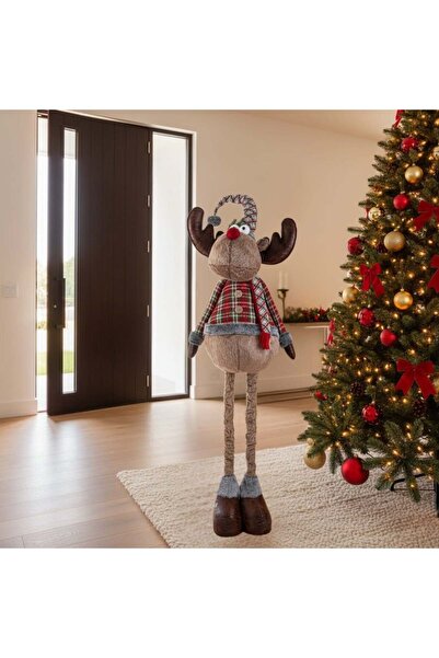 OEM Figurina Decorativa de Craciun Ren Maro cu Picioare Extensibile Sacou in ...