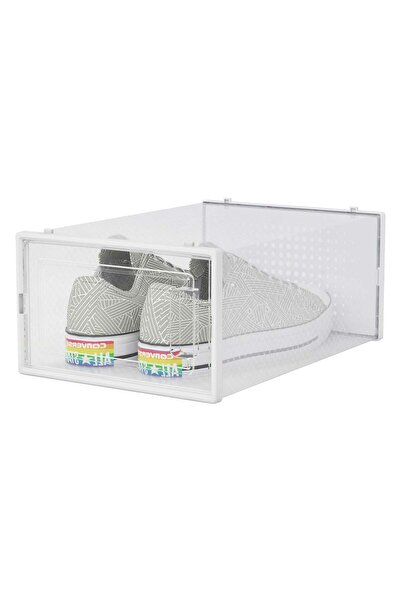 OEM Transparent Plastic Storage Box with Door for Shoes 31.5x21.5x13cm