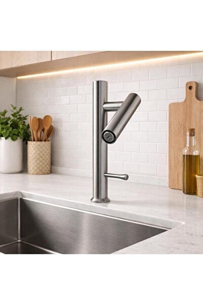 HCE STORE صنبور حوض المطبخ الحديث ذو الذراع الواحد القابل للحركة بتصميم أنيق ...