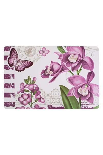 OEM Plastic Pasta Plate Holder with Purple Lilac Flower Pattern 30x45cm