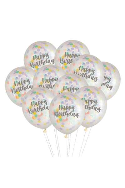 OEM Baloane de Petrecere Transparente cu Confetti Colorate Happy Birthday 30c...
