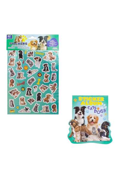 OEM Set Autocolante Caini Pisici cu Album - 42buc
