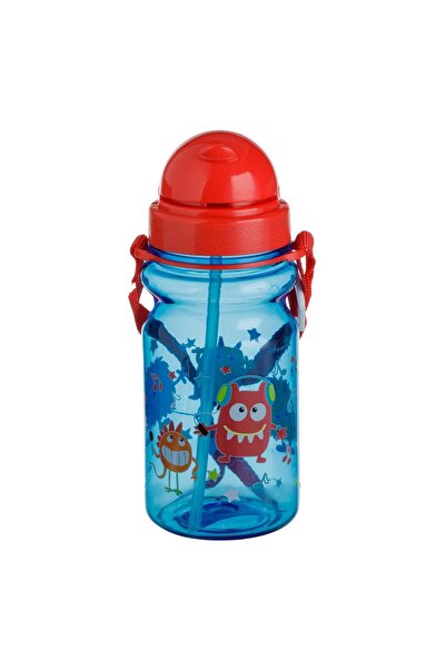 OEM Pop Up Plastic Water Bottle Blue Red Monsters 350ml