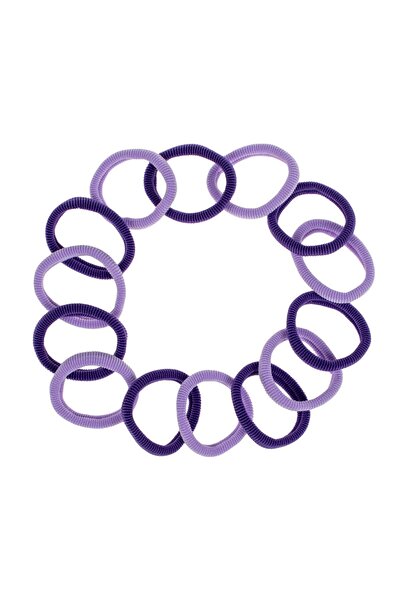 OEM Lilac Purple Terry Hair Ties for Women - 14pcs