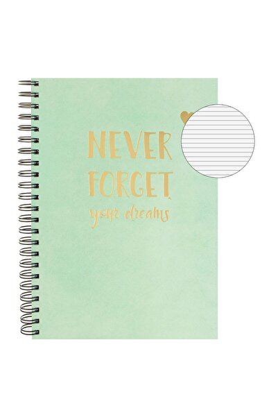OEM Caiet A4 Dictando Verde Menta Mesaj din Folie Aurie "Never Forget Your Dr...