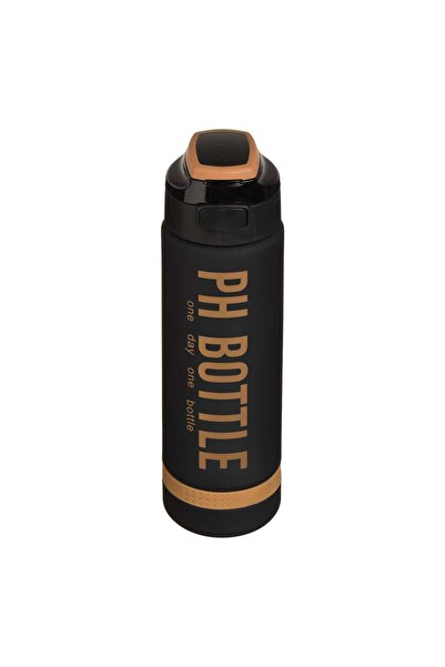 OEM Black Gold Motivation "Ph bottle" Plastic Sports Water Bottle - 1L