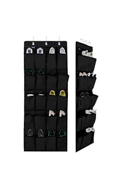 OEM Hanging Shoe Rack with 20 Compartments Rings & Hooks 48x147cm