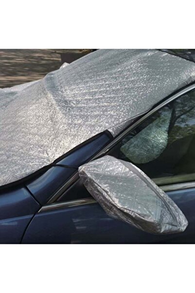OEM Ασημί Σκίαστρο Αυτοκινήτου με Κάλυμμα Καθρέφτη 145x99 εκ.