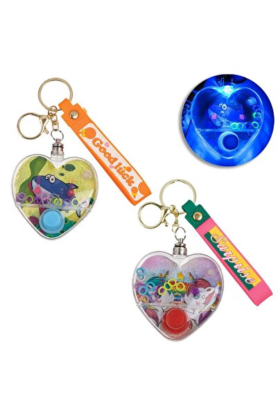OEM Jucarie cu Apa Breloc Inima cu Lumina 9x8cm