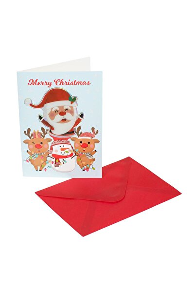 OEM Felicitare de Craciun cu Model Reliefat Mos Craciun Cerb & Om de Zapada 1...