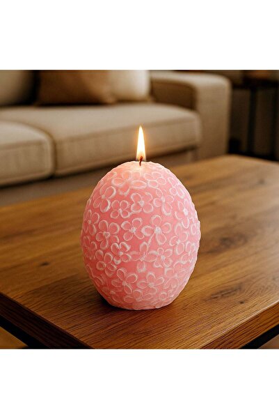 OEM Lumanare de Paste Ou cu Model Reliefat Floral Diferite Culori Ø10x13cm