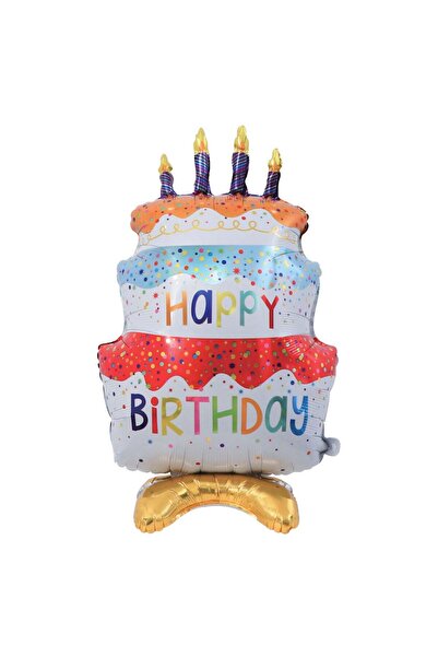 OEM Balon din Folie Tort Colorat Happy Birthday pentru Petrecere de Vara 72x44cm