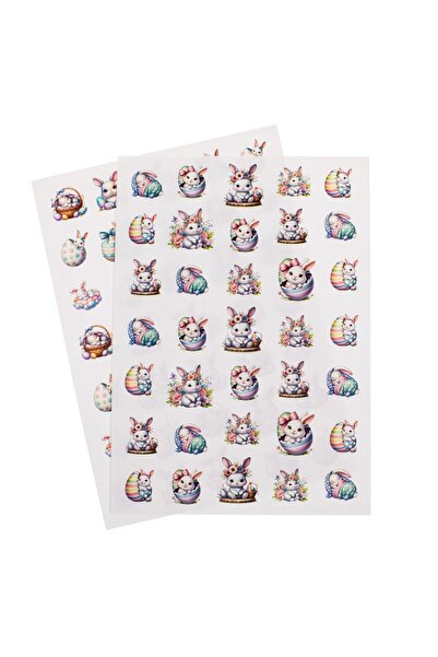 OEM Easter Decorative Stickers with Bunny Egg Pattern 70pcs - 2F