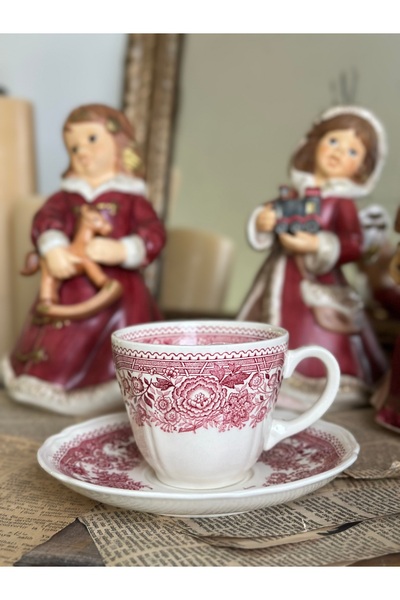 Villeroy & Boch Villeroy Boch Burgerland Damgalı Porselen Kırmızı Dikey Form ...