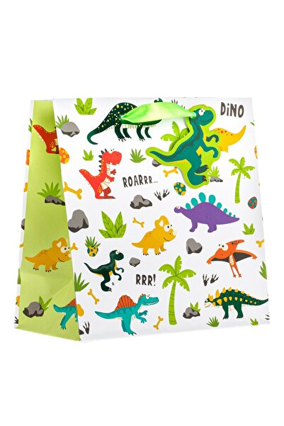 OEM Sacosa Cadou Mini din Hartie Dinozauri 19x10x19cm