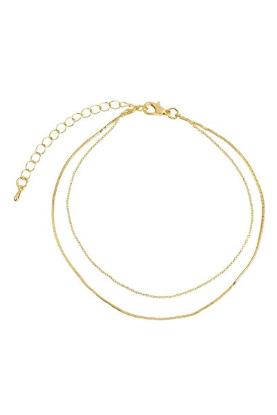 OEM Bratara de Picior Lant Dublu de Culoare Aurie pentru Femei