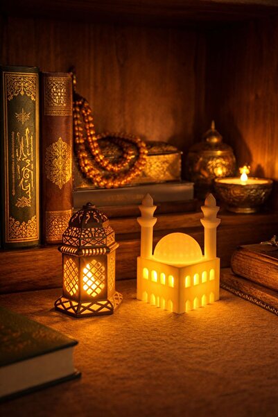 NOVATECH İNOVASYON Dekoratif Cami ve Ramazan Feneri Pilli Mum İle Kullanım Ma...