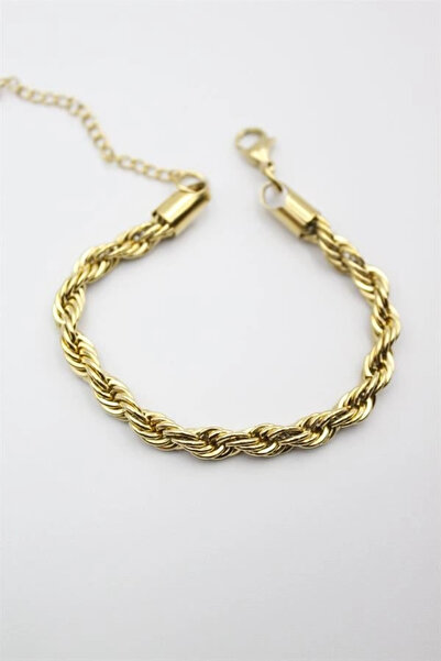 MENESSA سوار HERŞEY TREND من الفولاذ الملتوي 4 مم - ذهبي