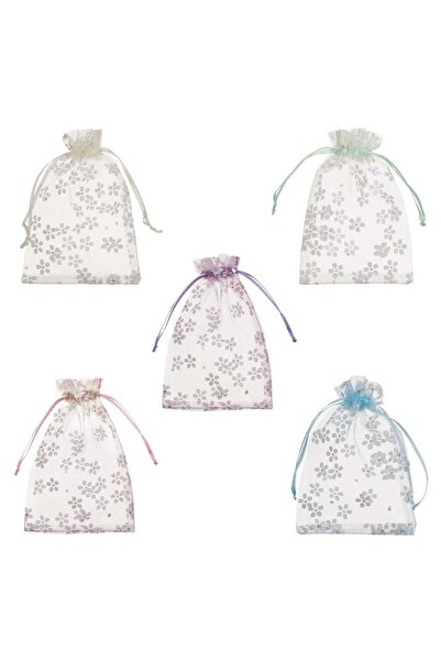 OEM Σετ από σακούλες δώρου από οργάντζα σε διάφορα χρώματα με σχέδιο μαργαρίτ...