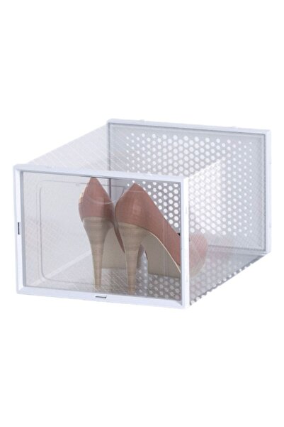 OEM Transparent Plastic Storage Box with Door for Heeled Shoes 36x28x20cm
