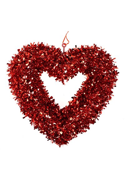 OEM Hanging Decorative Heart from Red Tinsel for Valentine's Day 44cm