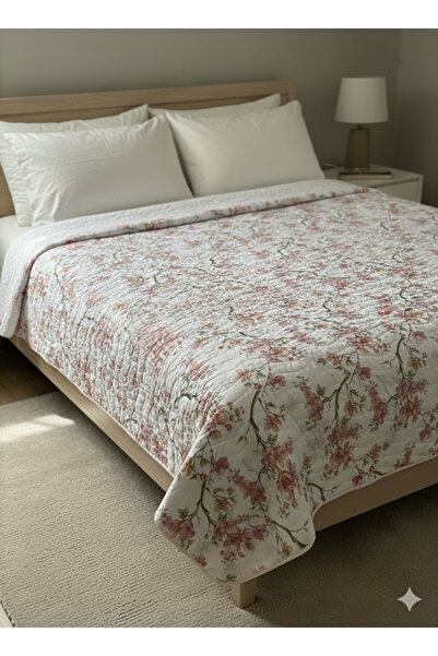 Home Nevresimhome Red Floral Patterned Double Quilted Pique