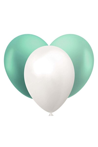 OEM Mint Green & White Party Balloons 23cm - 20pcs