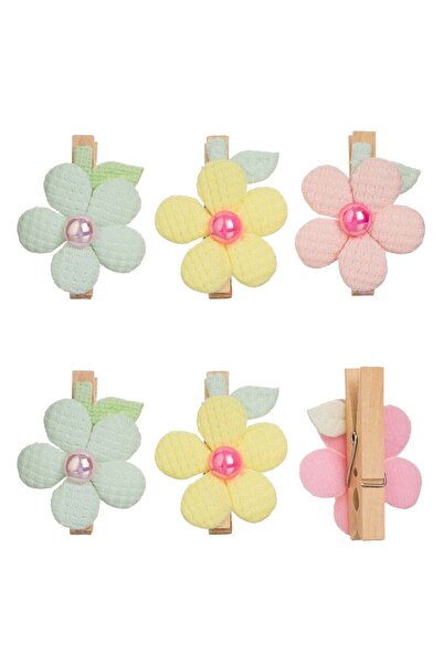 OEM Set Clestisori din Lemn cu Margarete de Culoare Verde Menta Galbena Roz &...