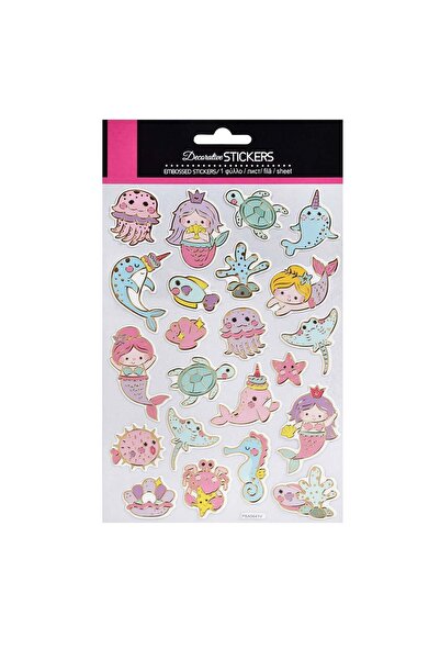 OEM Mermaids Sea Animals Stickers in Pastel Colors - 22pcs