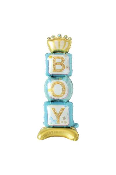 OEM Balon din Folie Bleu Coroana Aurie ”Boy” 72x44cm