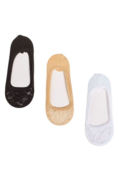 OEM Black Beige White Ballet Socks with Lace for Women - One Size