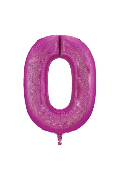 OEM Holographic Fuchsia Metallic Foil Party Balloon No.0 - 60cm