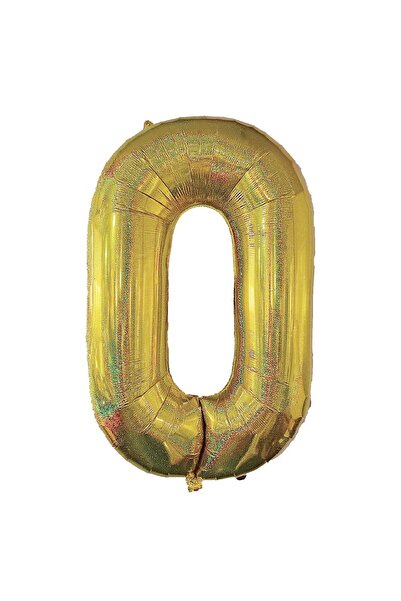 OEM Balon de Petrecere din Folie Metalizata Aurie Holografica Nr.0 - 110cm