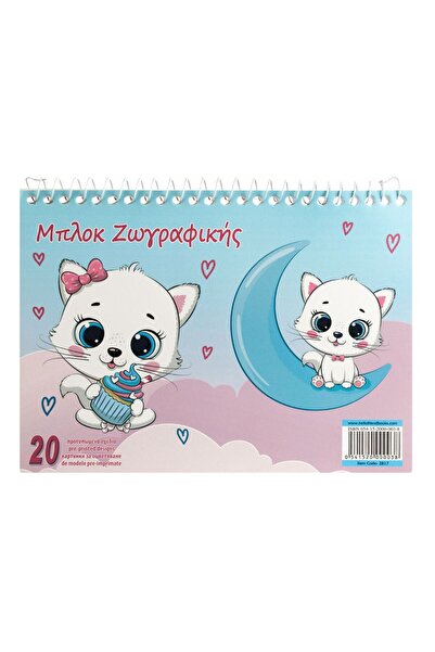 OEM Βιβλίο ζωγραφικής με σχέδιο γάτες και φεγγάρι A5 - 20F
