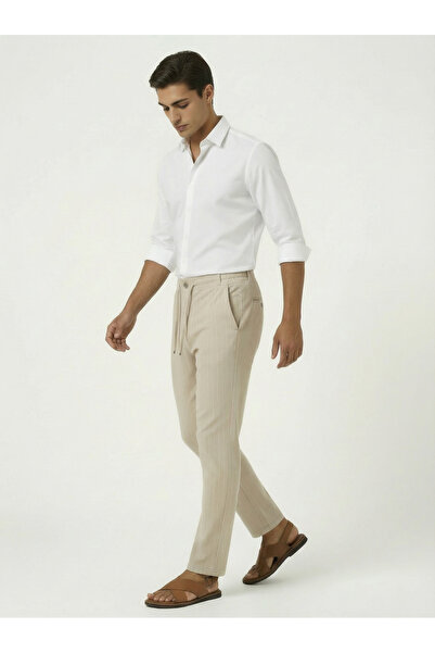 OXVİN Ανδρικό υφαντό παντελόνι με κουμπιά, μπροστινή πατιλέτα, φερμουάρ και π...