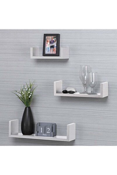 OEM Set Rafturi Suspendate MDF Albe de Perete - 3buc