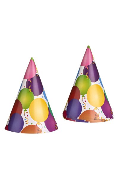 OEM Cardboard Party Hats with Colorful Pattern 16cm - 6pcs