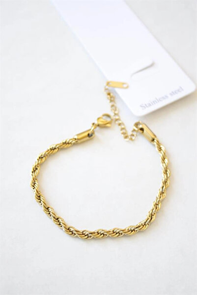 Generic Brand Twisted Steel Bracelet 3mm - Gold