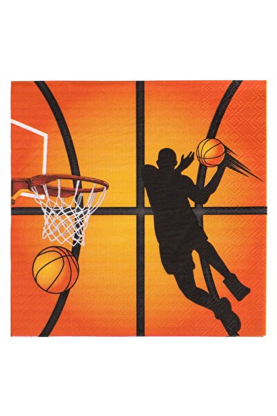 OEM 2-Ply Orange Party Napkins with Basketball Pattern 33x33cm - 12pcs
