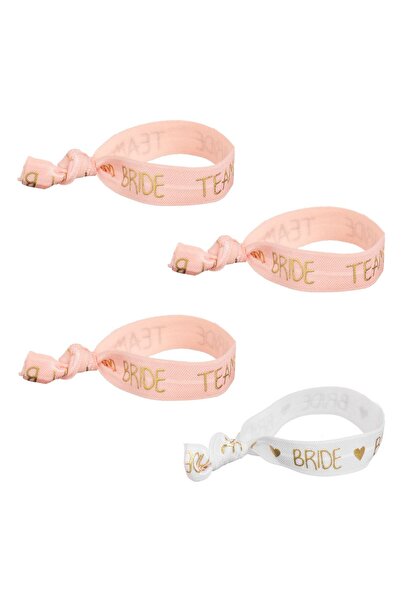 OEM Bratari Albe Roz de Petrecere 'The Bride' & 'Team Bride" 26x1.5cm - 4buc