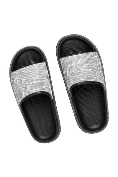 OEM Papuci de Plaja Negri cu Stras Argitniu pentru Femei 39-40