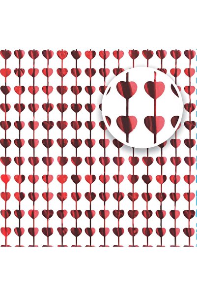 OEM Valentine's Day Decorative Curtain Hearts Foil Bordeaux 100x200cm