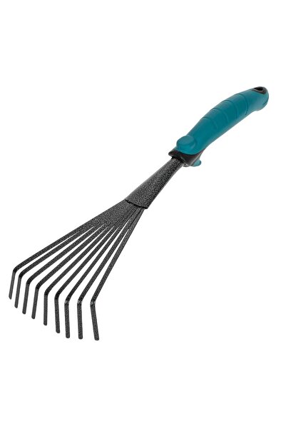 OEM Grebla Frunze Metalica cu Maner Negru Albastru 38cm