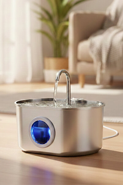 Aryuper 2.2 L Su Seviyesi Göstergeli Paslanmaz Çelik Kedi Köpek Için Su Pınar...