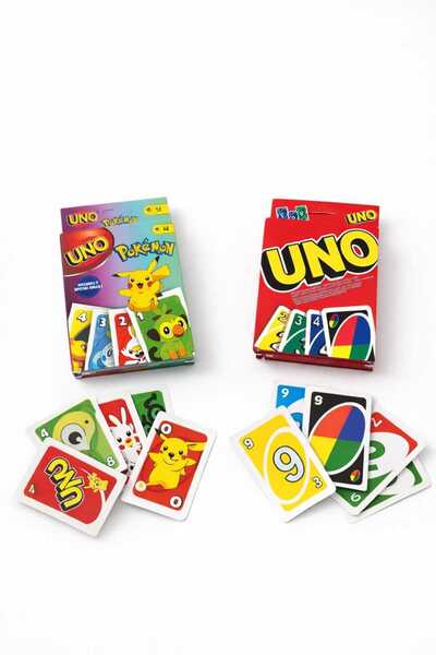 Generic Uno Pokemon + Klasik Uno Kartlar Aile Eğlence Kartlar