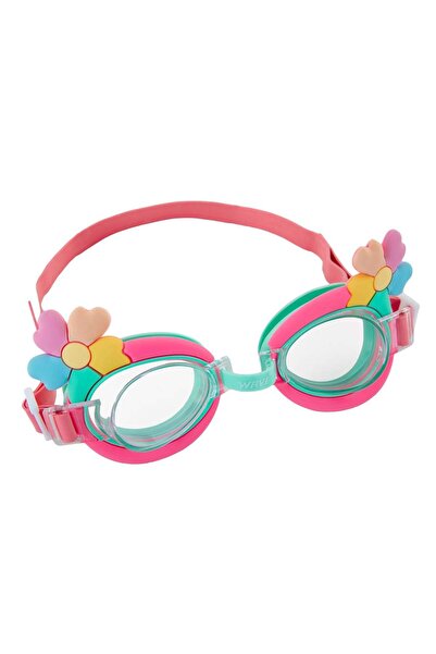 OEM Силиконови очила за плуване, розово-зелени цветя, против замъгляване, 3-6...