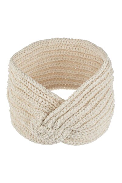 OEM Beige Knitted Winter Headband with Lurex