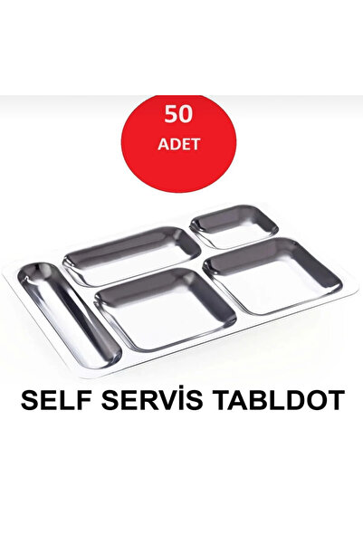 ASVEN 50 Adet Çelik Tabldot Tabak Paslanmaz