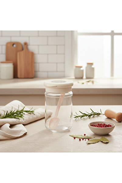 YAZICI Flat Cam Spice Jar – 380 Cc Transparent Spice Jar