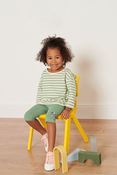 Tchibo Kids Girl 3 Pieces Allover Print Pull On Leggings, Multicolor